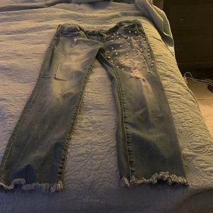 STS Blue, with pearls, Emma Ankle Skinny,size 31 jeans